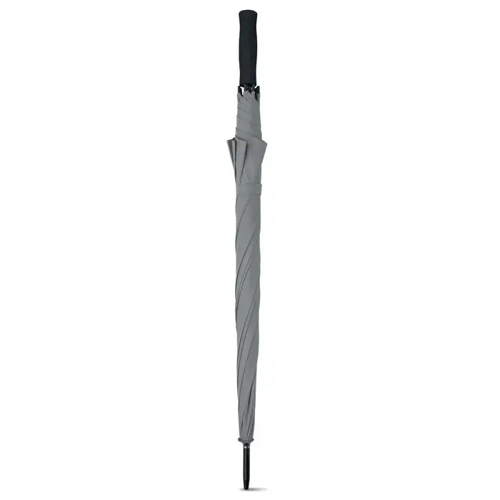Umbrela de 27 inch gri cărbune elegantă cu mâner și vârf negre ideală pentru protecție la golful în aer liber