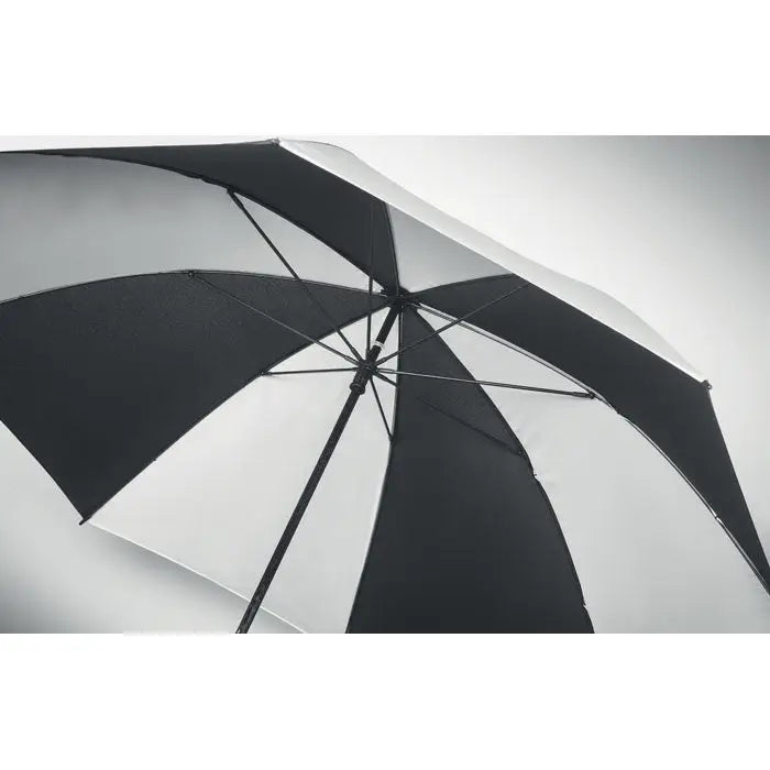 Umbrela de 30 inch cu 4 panouri in dungi alb si negru cu design modern si minimalist