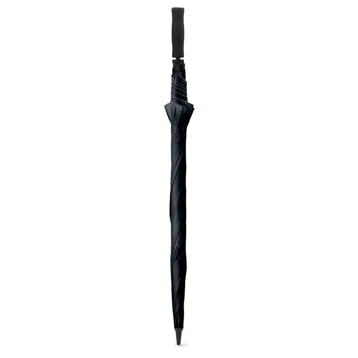 Umbrelă de golf neagră de 30 inch cu tija texturată și mâner ergonomic pentru utilizare confortabilă