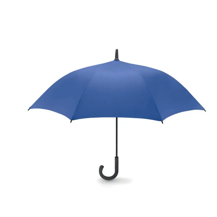 Umbrelă de lux rezistenta la vant de 23 inchi, albastru solid, mâner și ax negru curbat