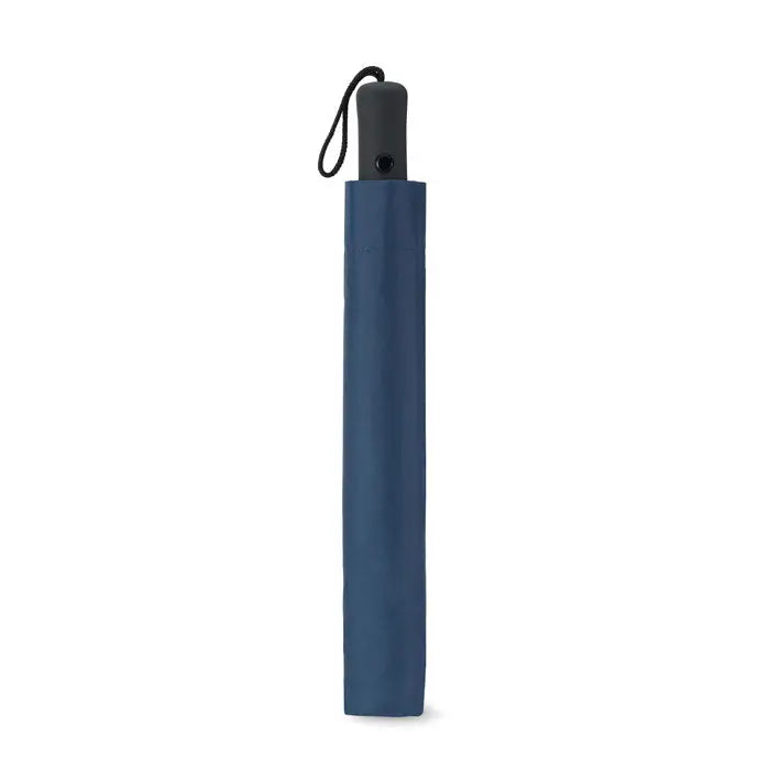 Umbrela pliabila de 21 inch albastru inchis cu finisaj mat si maner negru ergonomic pentru portabilitate usoara