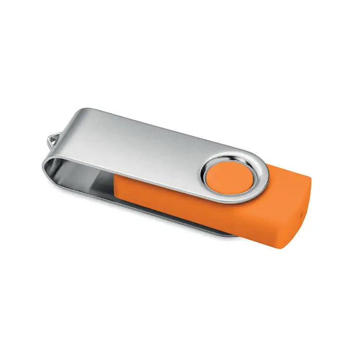 16 gb usb flash 3.0 tip c mo1401 portabil orange si argintiu cu design rotativ din metal si plastic