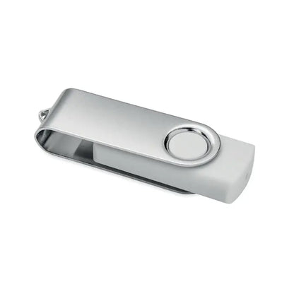 Unitate flash usb argintie metalica de 16 gb cu design rotativ si buton circular model 3.0 tip c mo1401