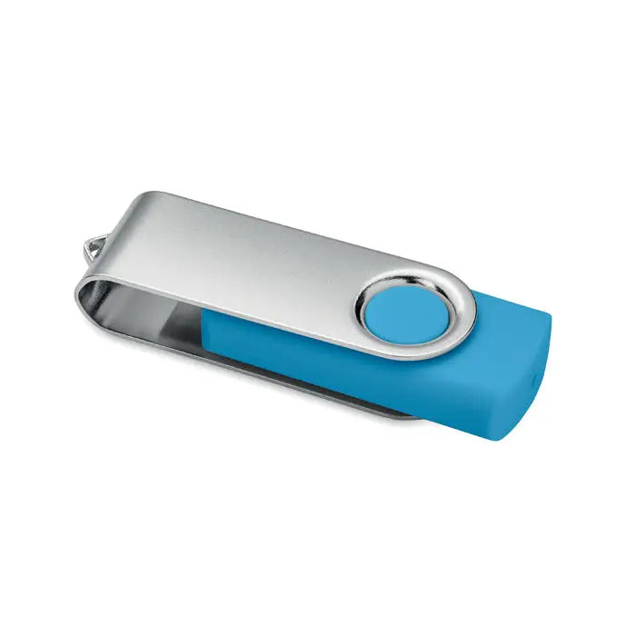 Flash usb tip c de 16 gb albastru si argintiu cu design rotativ si usb 3.0 mo1401