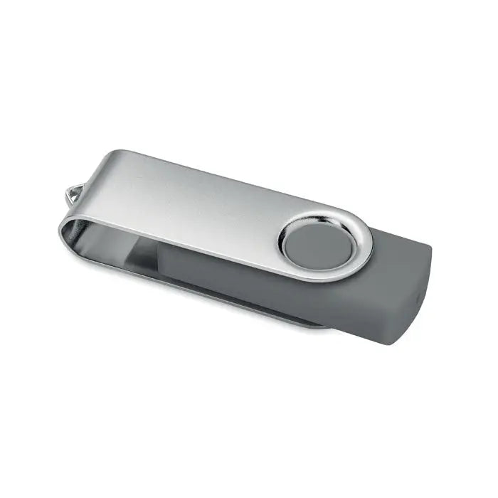 Stick usb dual tone argintiu si gri 16 gb usb flash 3.0 tip c mo1401 cu finisaj metalic si design rotativ circular
