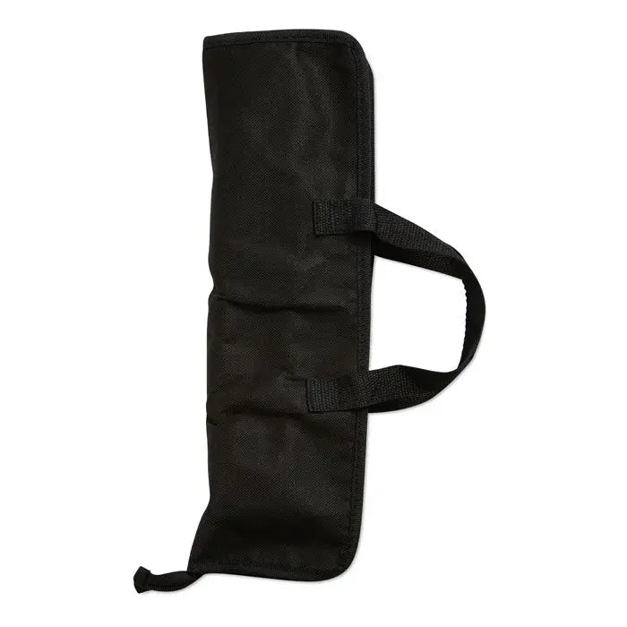 Husa neagra din material textil rezistent pentru 3 unelte de gratar cu bretea maner si cusaturi intarite