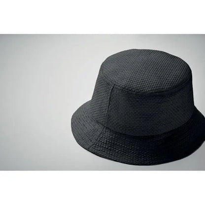 Palarie de galeata neagra tesuta din material textil pentru protectie si stil casual