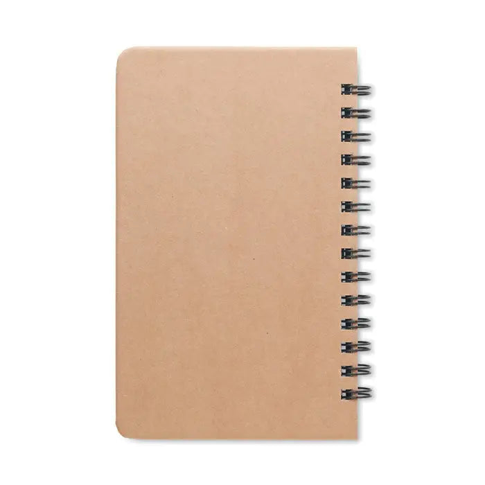 Notebook a5 pin grownotebook™ minimalist din hartie kraft cu coperta mata si inel metalic negru spiralat