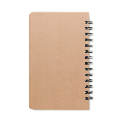 Notebook a5 pin grownotebook™ minimalist din hartie kraft cu coperta mata si inel metalic negru spiralat