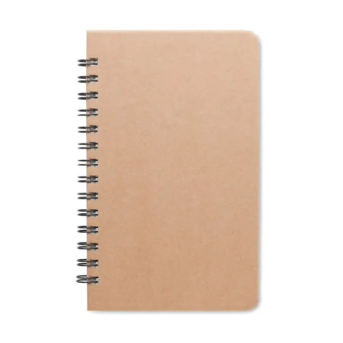 Notebook spiral a5 beige minimalist grownotebook cu copertă texturată și binding metalic negru
