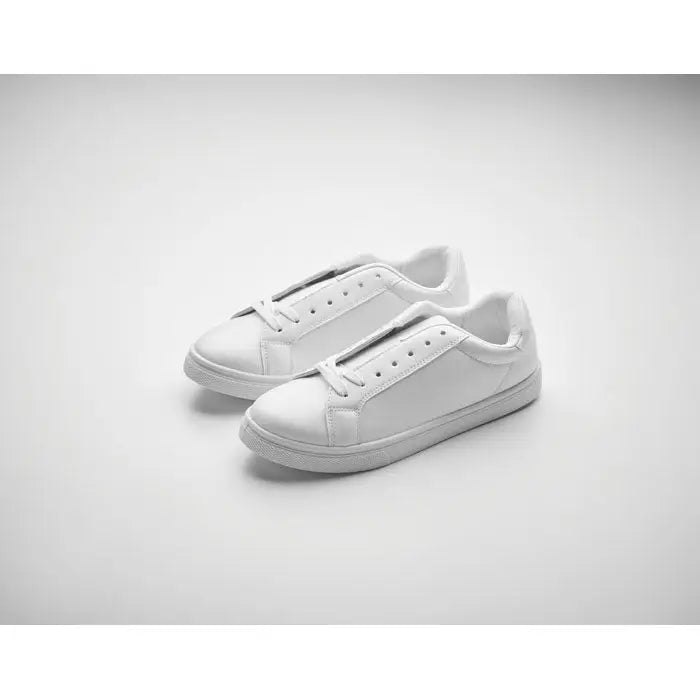 Adidasi din piele ecologica albi low-top cu design minimalist si sireturi asortate marimea 37
