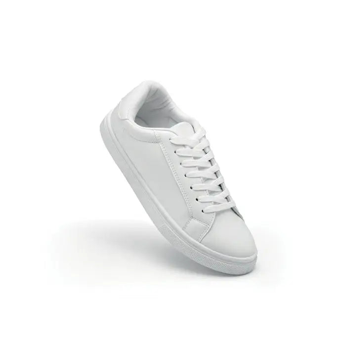 Adidasi in PU 40 alb cu design minimalist si snururi asortate din piele ecologica pentru uz zilnic