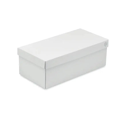 Cutie de pantofi alba dreptunghiulara in pu cu design minimalist si logo subtil pentru adidasi marimea 41