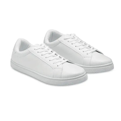 Adidași din piele ecologică albi cu design minimalist și șireturi asortate model low-top mărimea 42