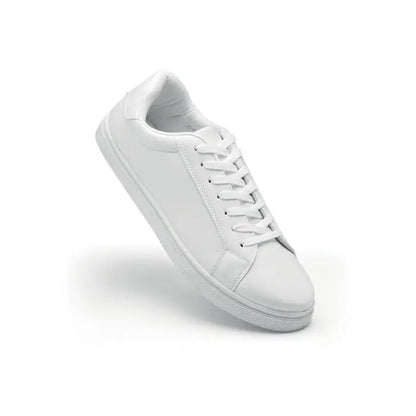 Adidasi din piele ecologica alba low-top cu design minimalist si sireturi asortate marimea 42