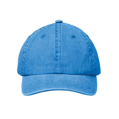Sapca de baseball albastra din denim clasic cu 6 panouri si cusaturi vizibile 265 gr/m²