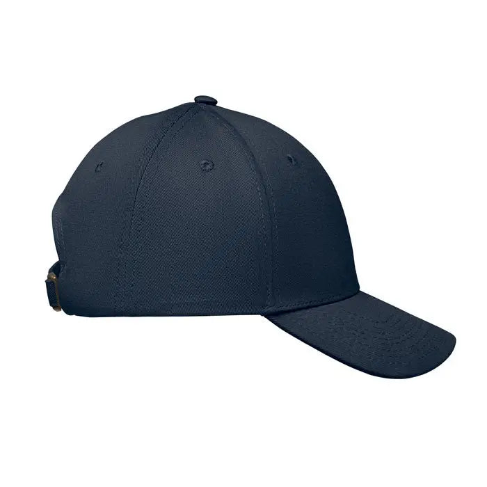 Sapca de baseball din bumbac albastru navy cu 6 panouri, viziera curbata si ajustabila la spate