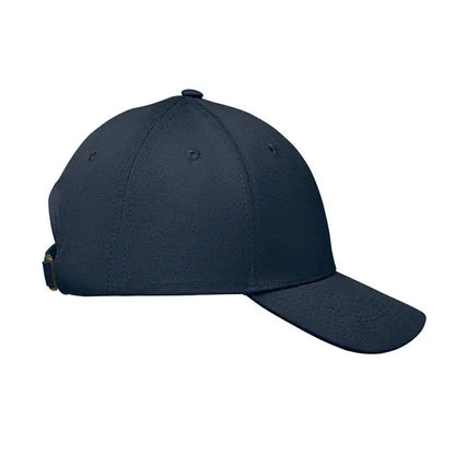 Sapca de baseball din bumbac albastru navy cu 6 panouri, viziera curbata si ajustabila la spate