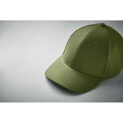 Sapca de baseball din bumbac olive green cu 6 panouri structurate si detalii cusute