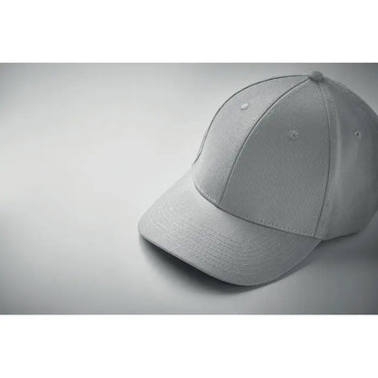 Apca de baseball din bumbac gri deschis cu design structurat in sase panouri si cusaturi vizibile