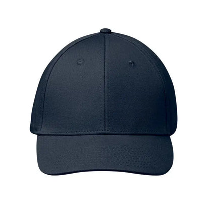 Sapca de baseball neagra din bumbac cu 6 panouri structurate si cusaturi vizibile