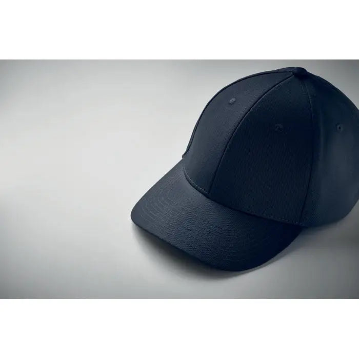 Sapca de baseball din bumbac neagra cu 6 panouri structurate si cusaturi detaliate