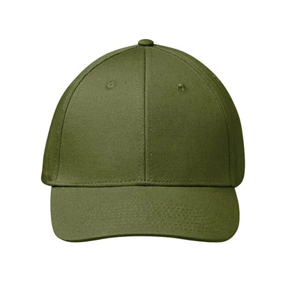 Sapca de baseball olive green din bumbac cu 6 panouri, coroana structuratã si bor curbat