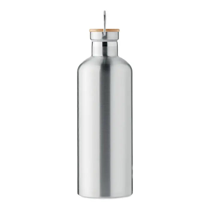 Balon cu perete dublu 1,5l din otel inoxidabil cu capac din pluta naturala si maner metalic