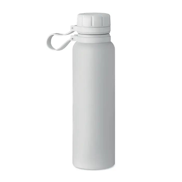 Balon cu perete dublu 780 ml sticla de apa din otel inoxidabil alb mat cu capac infiletabil si maner integrat