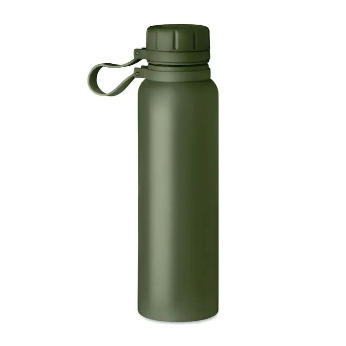 Balon cu perete dublu 780 ml sticla de apa din otel inoxidabil mat olive cu capac cu filet si maner integrat