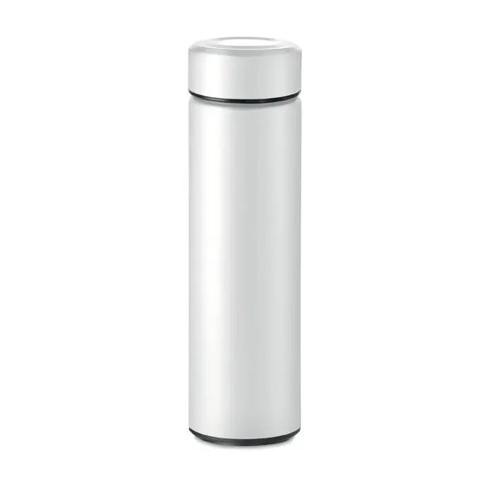Balon cu perete dublu de 425 ml cana de calatorie izolata din otel inoxidabil argintie cu design minimalist si oring negru