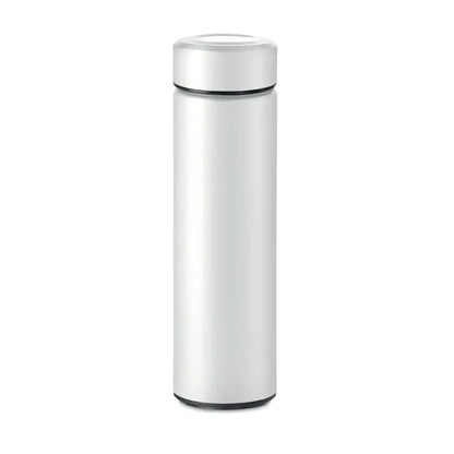 Balon cu perete dublu de 425 ml cana de calatorie izolata din otel inoxidabil argintie cu design minimalist si oring negru