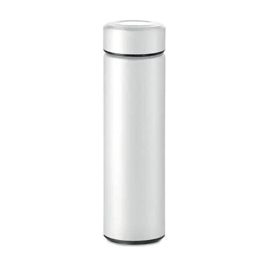 Balon cu perete dublu de 425 ml cana de calatorie izolata din otel inoxidabil argintie cu design minimalist si oring negru