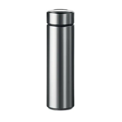 Balon cu perete dublu de 425 ml un termos cilindric din otel inoxidabil cu capac asortat argintiu sleek