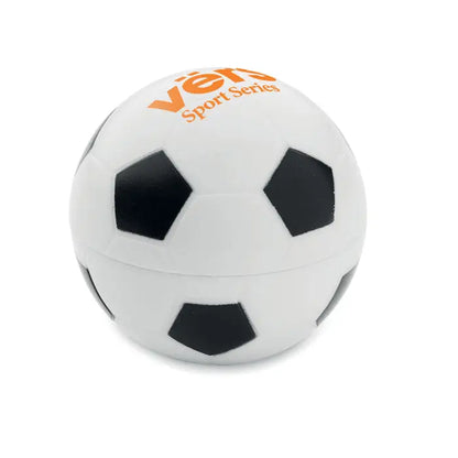 Balsam de buze in forma de fotbal alb si negru cu brandul portocaliu vërs sport series