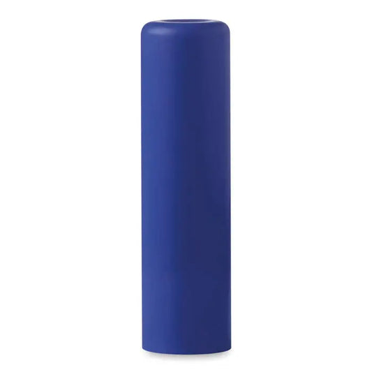 Balsam de buze cilindric albastru solid cu finisaj mat neted pentru hidratarea buzelor