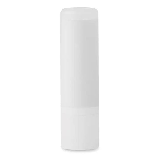 Balsam de buze în tub cilindric translucid alb pentru hidratarea buzelor