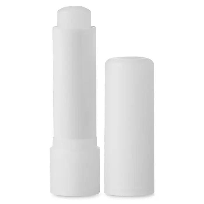 Balsam de buze tub de plastic alb cu capac asortat design minimalist pentru hidratarea buzelor