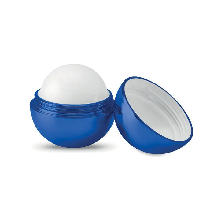 Balsam de buze rotund finisaj uv albastru cu aplicator alb rotund pentru hidratare si protectie buze