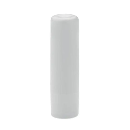 Balsam de buze vegan din abs reciclat in recipient cilindric alb cu finisaj mat si neted