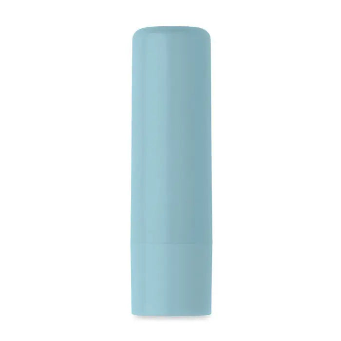 Balsam de buze vegan din abs reciclat în tub cilindric albastru deschis mat cu design minimalist și neted