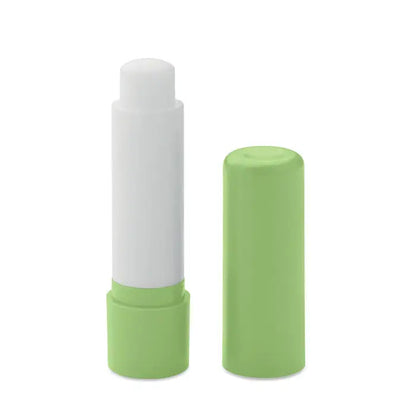 Balsam de buze vegan din abs reciclat cu tub verde lime si aplicator alb pentru hidratare naturala