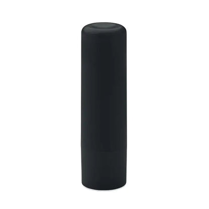 Balsam de buze vegan din abs reciclat în tub cilindric negru cu finisaj mat