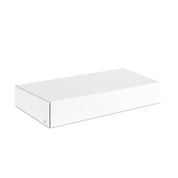 Banca de energie solara 5000 mAh albă din carton cu finisaj lucios și margini curate minimalistă