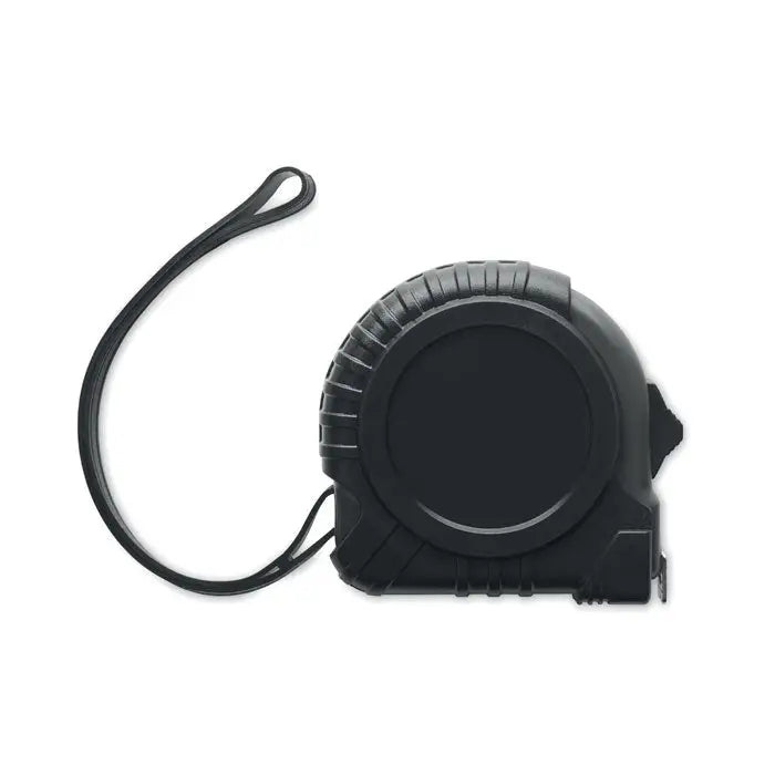 Banda de masurat 3m neagra din plastic cu aderenta texturata si bucla de prindere pentru transport