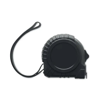 Banda de masurat 3m neagra din plastic cu aderenta texturata si bucla de prindere pentru transport