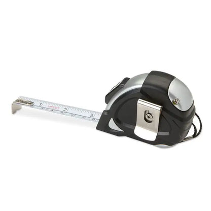 Banda de masurat 3m neagra si argintie cu lama metalica retractabila marcata in picioare