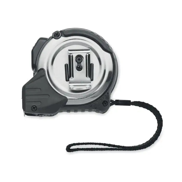 Banda de masurat abs 5m cu carcasa metalica argintie si neagra si grip texturat cu snur impletit negru