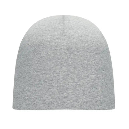 Beanie unisex din bumbac moale gri melanj cu textură netedă și fără cusături ideal pentru uz casual