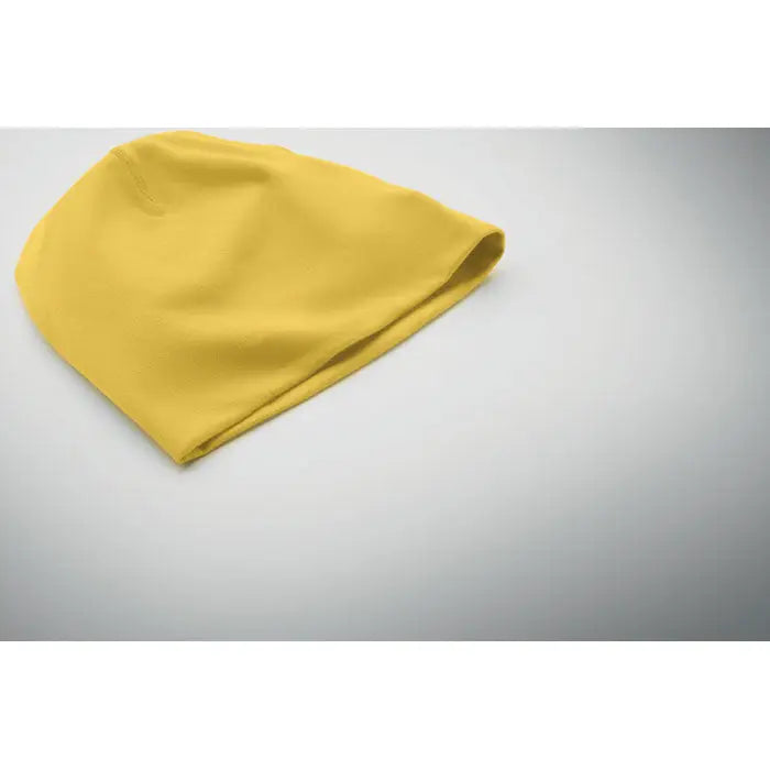 Beanie unisex din bumbac moale galben solid din țesătură fină tricotată pentru uz casual